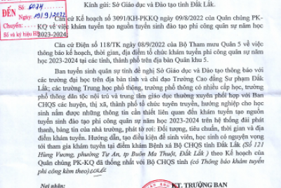 Tuyền truyền, hướng nghiệp khám tuyển tạo nguồn tuyển sinh đào tạo phi công quân sự năm học 2023-2024